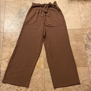 Brown Women's Wide-Leg Pants comfy dress pant size small 6